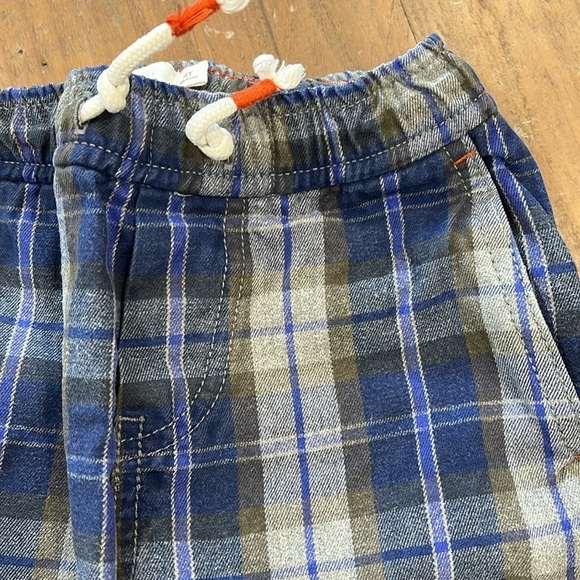 Mini Boden blue plaid pull on pants boys 4 - Picture 4 of 7